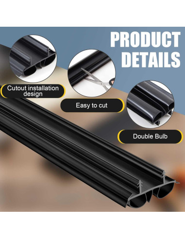 Barrera de Puerta Doble Burbuja Pushglossy 2 Pcs 91.5 cm PVC Negro