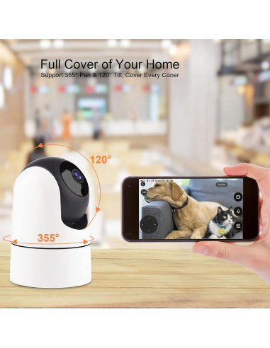 Cámara de Seguridad Interior Krumano 2K Wifi con Visión Nocturna