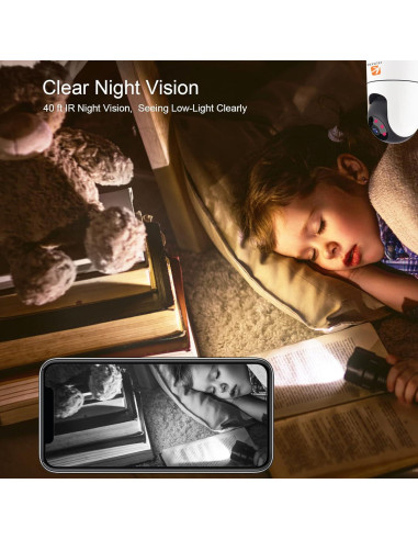 Cámara de Seguridad Interior Krumano 2K Wifi con Visión Nocturna