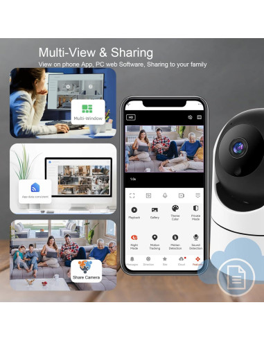 Cámara de Seguridad Interior Krumano 2K Wifi con Visión Nocturna