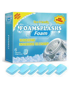 Limpiador de Lavadora FOAMSPLASHS Foam 6 Tabletas 120g Azul
