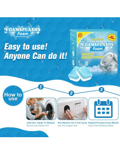 Limpiador de Lavadora FOAMSPLASHS Foam 6 Tabletas 120g Azul 2