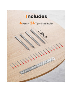 Grapadora de Carburo de Tungsteno PSMYP, 4 Piezas con Regla 15.24 cm 2