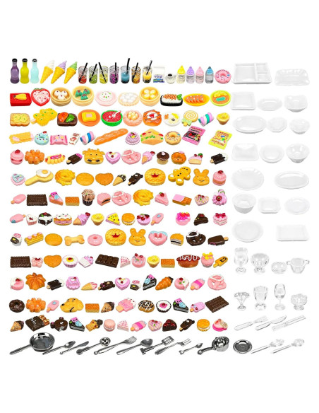 200 Piezas Miniatura Comida y Bebidas WEHOO Accesorios