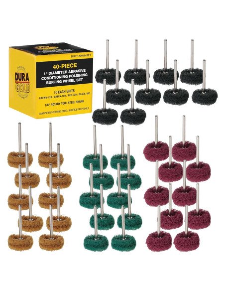 Juego de Ruedas de Pulido Dura-Gold 40 Piezas 2.54 cm Granos 120-400