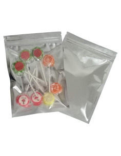 Paquete de 50 Bolsas Mylar UCOFFEE 14x20 cm Reutilizables Plata