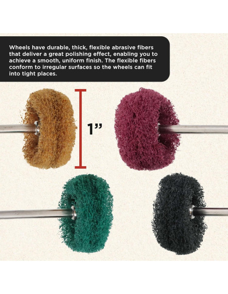 Juego de Ruedas de Pulido Dura-Gold 40 Piezas 2.54 cm Granos 120-400