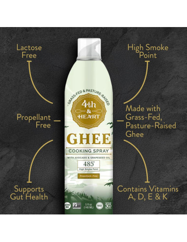 Ghee en Spray 4th & Heart 142g Sin Lactosa Keto Paleo
