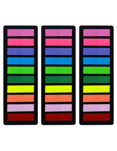 Pestañas Adhesivas KICNIC 750 Piezas 1.19x4.5cm Colores Neón