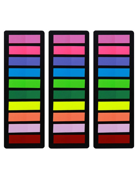 Pestañas Adhesivas KICNIC 750 Piezas 1.19x4.5cm Colores Neón