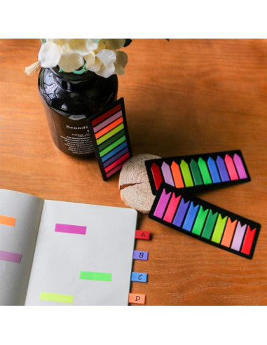 Pestañas Adhesivas KICNIC 750 Piezas 1.19x4.5cm Colores Neón