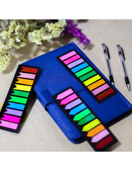 Pestañas Adhesivas KICNIC 750 Piezas 1.19x4.5cm Colores Neón