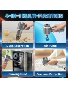Aspiradora de Coche Portátil Koucen 4 en 1 20000Pa Gris 2