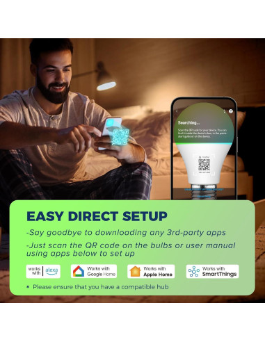 Bombillas Inteligentes Matter 100W E26 WiFi RGB 1350LM 4PCS