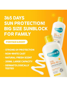 Derma B Protector Solar SPF50+ PA++++ 200ml Hidratante Ligero 2