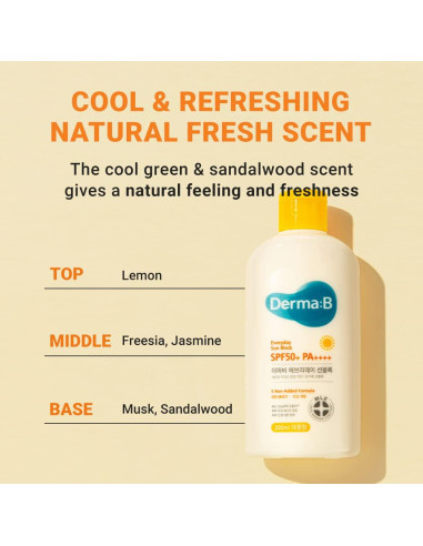 Derma B Protector Solar SPF50+ PA++++ 200ml Hidratante Ligero