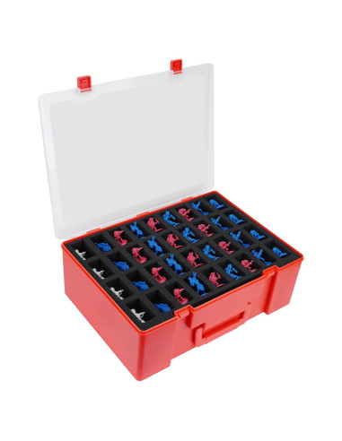 Caja de Transporte Brappo para Miniaturas 108 Ranuras Rojo
