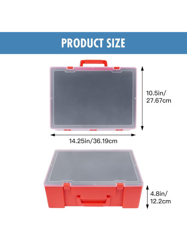 Caja de Transporte Brappo para Miniaturas 108 Ranuras Rojo