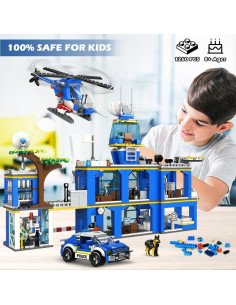 HOGOKIDS Estación de Policía Set 1260 Piezas Juguete STEM 2