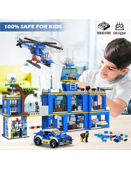 HOGOKIDS Estación de Policía Set 1260 Piezas Juguete STEM