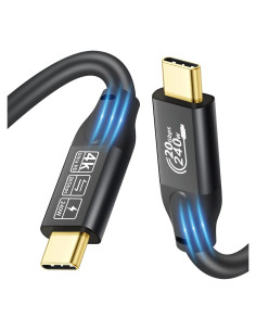 Cable USB C 240W 20Gbps 1.6FT CableDeconn Negro