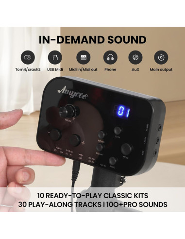 Batería Electrónica GAOMON con 4 Almohadillas y 150 Sonidos