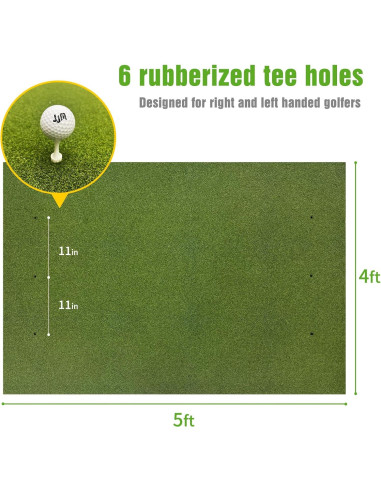 Alfombrilla de Golf JJM 1,52x1,22 m con 9 Tee de Práctica