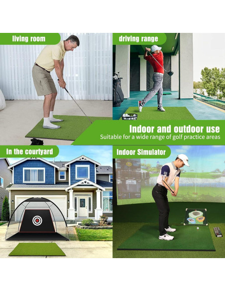 Alfombrilla de Golf JJM 1,52x1,22 m con 9 Tee de Práctica