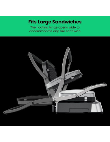 Chefman Prensa Panini 5-en-1 Acero Inoxidable Digital