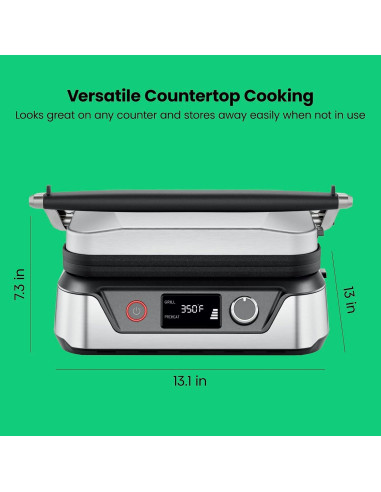 Chefman Prensa Panini 5-en-1 Acero Inoxidable Digital