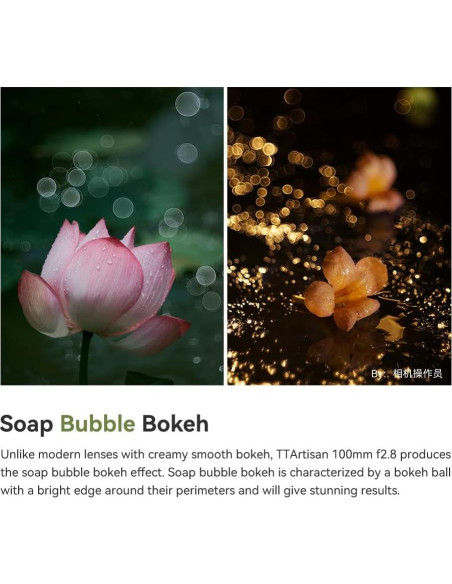 Lente TTArtisan 100mm F2.8 Bokeh Burbuja M42 0.47kg Lente TTArtisan 100mm F2.8 Bokeh Burbuja M42 0.47kg