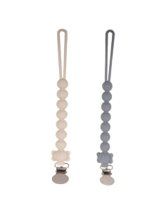 Mordedor y Sujetador de Chupete Silicona Grado Alimenticio 2 Piezas