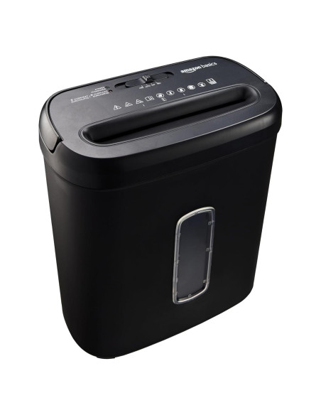 Trituradora de Papel Amazon Basics 8 Hojas Corte Cruzado