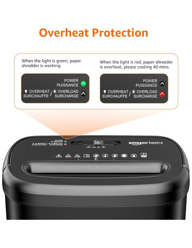 Trituradora de Papel Amazon Basics 8 Hojas Corte Cruzado