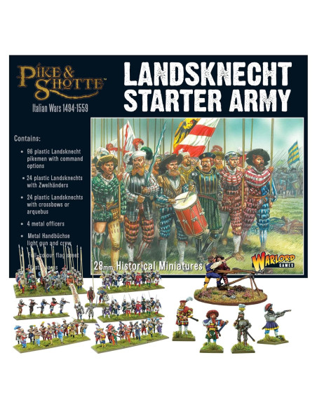Ejército Inicial Landsknecht Warlord 144 Miniaturas 28mm