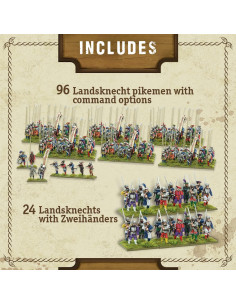 Ejército Inicial Landsknecht Warlord 144 Miniaturas 28mm 2