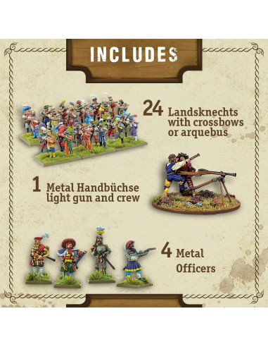 Ejército Inicial Landsknecht Warlord 144 Miniaturas 28mm