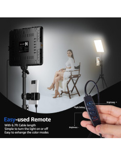 Kit de Luz LED NiceVeedi 2 Paquetes 2800-6500K con Trípode 2