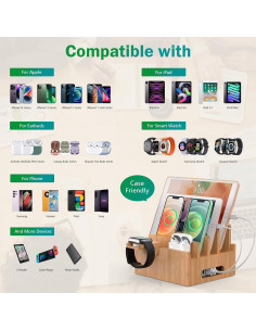 Estación de Carga de Bambú Pezin & Hulin 5 Puertos USB 2