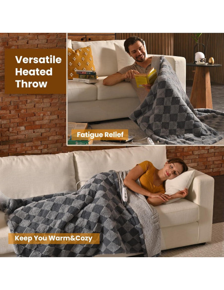 Manta Térmica Bearhug 130 x 150 cm, Eléctrica Gris Sherpa