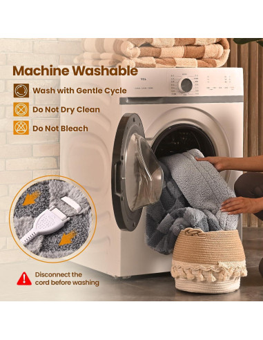 Manta Térmica Bearhug 130 x 150 cm, Eléctrica Gris Sherpa