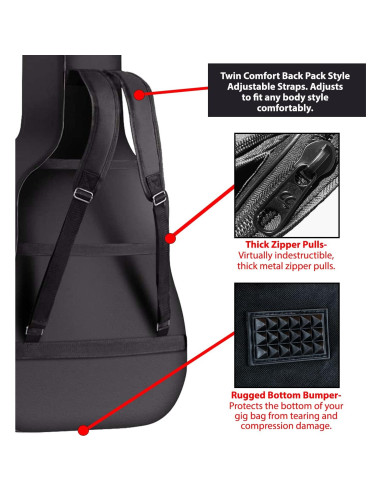 Funda Acolchada ChromaCast para Guitarra Acústica 6 Bolsillos