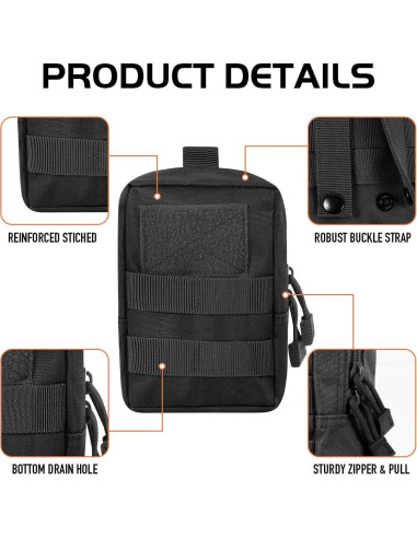 Combo 2 Pouches Molle Gogoku + Soporte Botella Agua