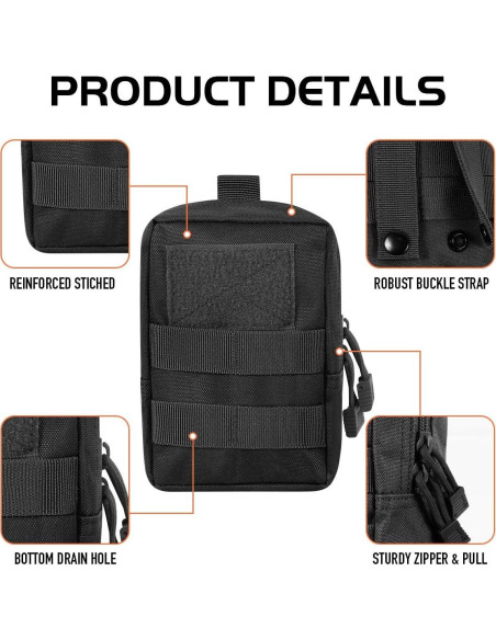 Combo 2 Pouches Molle Gogoku + Soporte Botella Agua