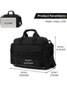 Maletín Táctico CamGo para Laptop 34x10x26cm Negro 2