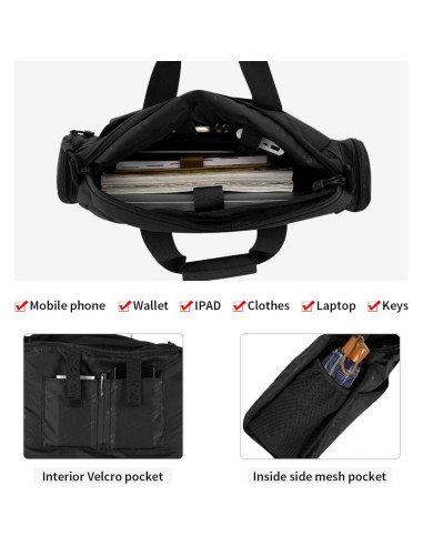 Maletín Táctico CamGo para Laptop 34x10x26cm Negro