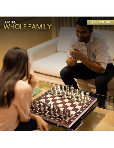 Juego de Ajedrez Wegiel Embajador Madera 54,86 cm Hecho a Mano