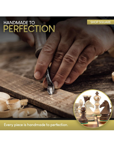 Juego de Ajedrez Wegiel Embajador Madera 54,86 cm Hecho a Mano