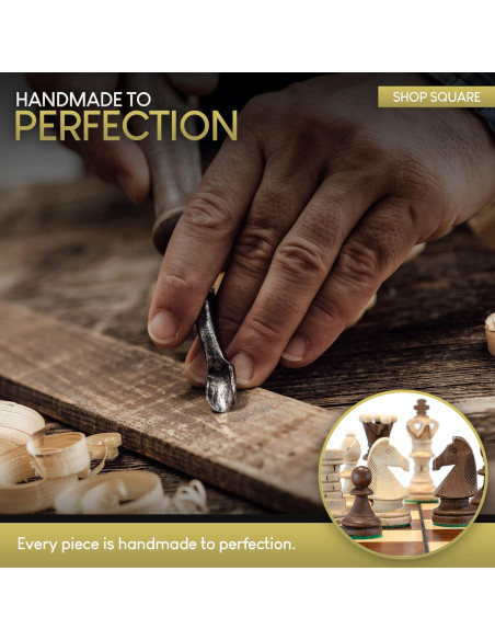 Juego de Ajedrez Wegiel Embajador Madera 54,86 cm Hecho a Mano