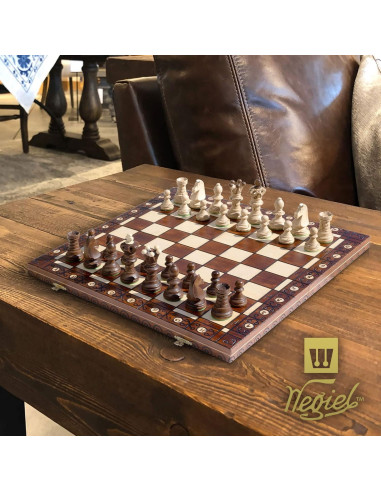 Juego de Ajedrez Wegiel Embajador Madera 54,86 cm Hecho a Mano